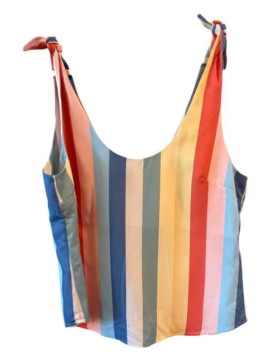 AEMI+CO Tops - AEMI + CO Colorful Stripe Tie Shoulder Y2K Boho Tank Top Size Large